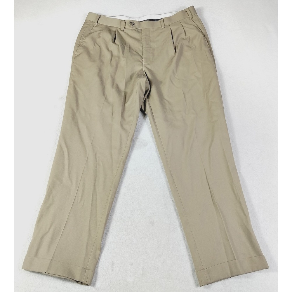 Lauren Ralph Lauren Pants Mens 38 Beige Wool Blend Pleated Old Money Office